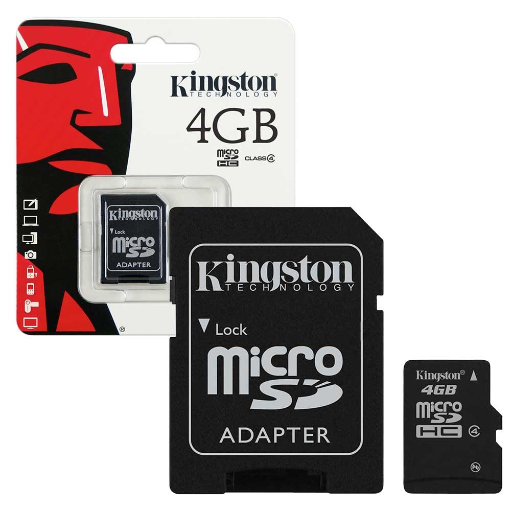 New Kingston Micro SD 4GB Memory Card Classe 4 Con Adattatore SD - Per Foto, Video E Dati - 2