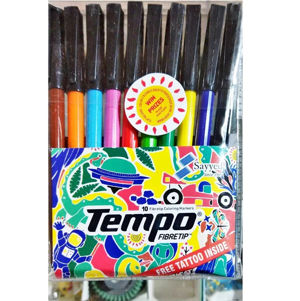 TEMPO FIBRE TIP COLOUR MARKER SET