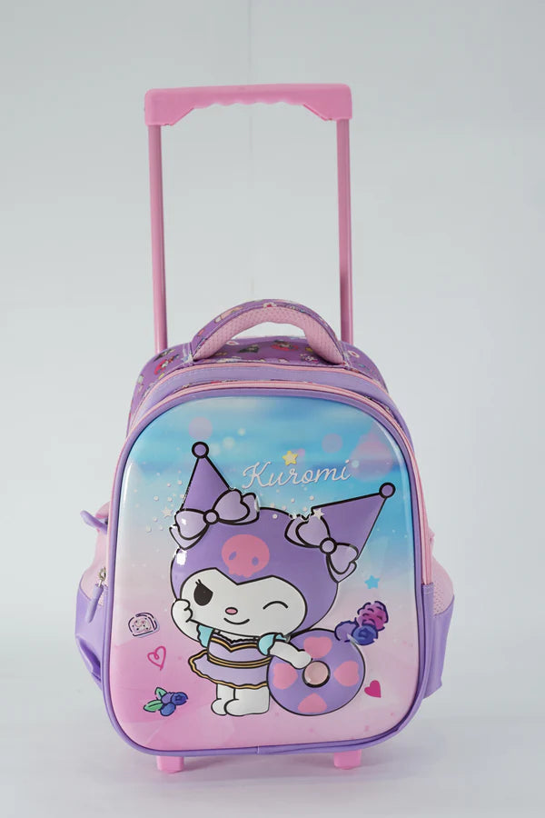 14 Inch Kuromi Trolley Bag For grade Nursery Till KG Girls