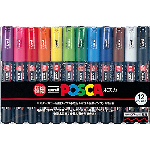 UNI POSCA 12 COLORS MARKER SET