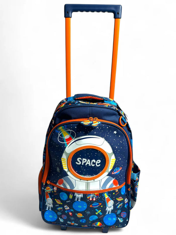 17 Inch Space Astronaut Trolley School Bag By Vest for Grade 1 Till Grade 3 Boys