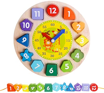 WOODEN CLOCK 3D BLOCKS MZ037