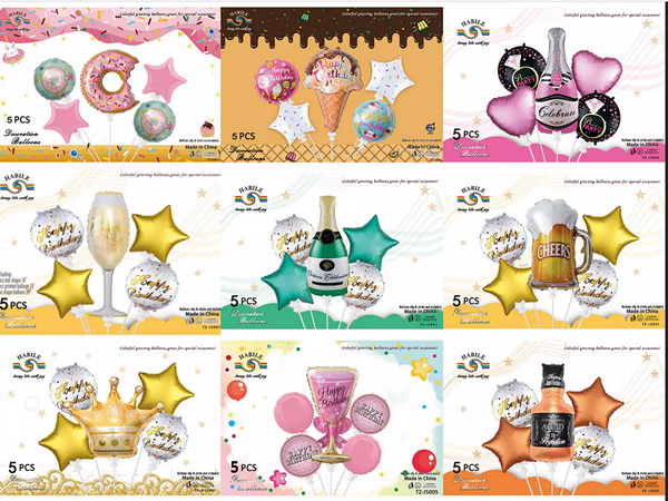 HBD BIG FANCY FOIL BALLOON SETS