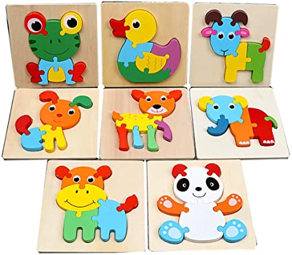 WOODEN BIG PLATES 3D PUZZLE DIFFERENT ANIMNALS ST439