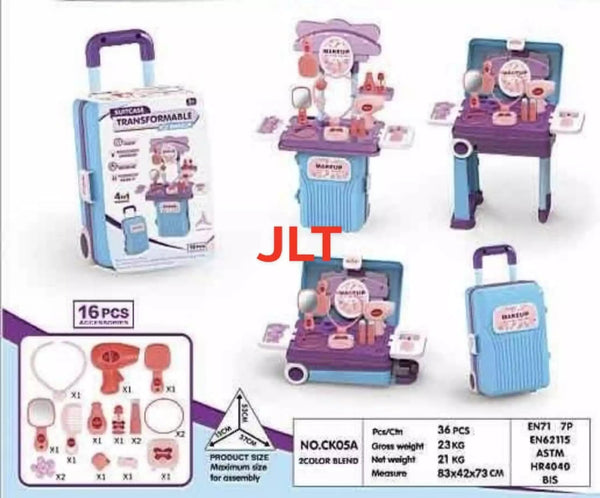 SUITCASE TRANSFORMABLE MAKEUP SET 16PCS