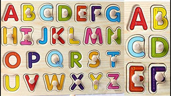 WOODEN PLATE ABC KNOB A103